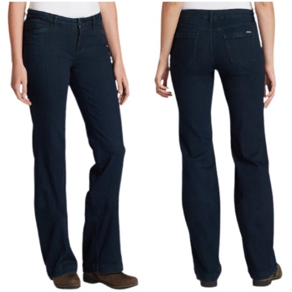 Eddie Bauer Denim - WOMEN’S BLACK EDDIE BAUER CURVY TROUSER JEANS SIZE 8P